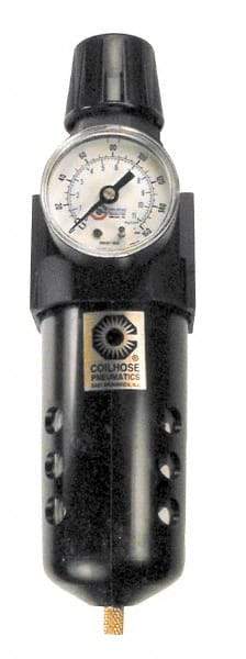 Coilhose Pneumatics - 3/4" NPT Port Standard 1 Piece Filter/Regulator FRL Unit - Metal Bowl, 125 SCFM, 250 Max psi, 10.5" High, Manual Drain - Caliber Tooling