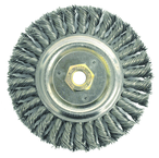 6" Filler Pass Brush - .023 Steel Wire; 5/8-11 Dbl-Hex Nut - Dually Weld Cleaning Brush - Caliber Tooling