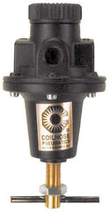 Coilhose Pneumatics - 1 NPT Port, 160 CFM, Cast Aluminum Heavy-Duty T-Handle Regulator - 0 to 125 psi Range, 250 Max psi Supply Pressure, 1/4" Gauge Port Thread, 5" Wide x 8-1/2" High - Caliber Tooling