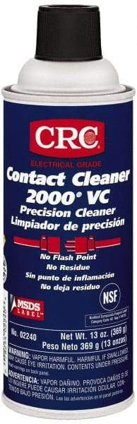 CRC - 13 Ounce Aerosol Contact Cleaner - 30,800 Volt Dielectric Strength, Nonflammable, Food Grade, Plastic Safe - Caliber Tooling