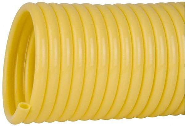 Coilhose Pneumatics - 1/4" ID, 100' Long, Yellow Nylon Coiled & Self Storing Hose - 185 Max psi, No Fittings - Caliber Tooling