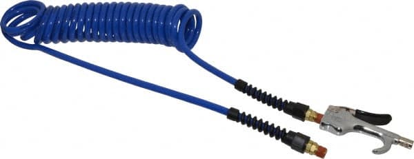 Coilhose Pneumatics - 1/4" ID Thumb Lever Air Gun Assembly - 15' Long Polyurethane Hose - Caliber Tooling