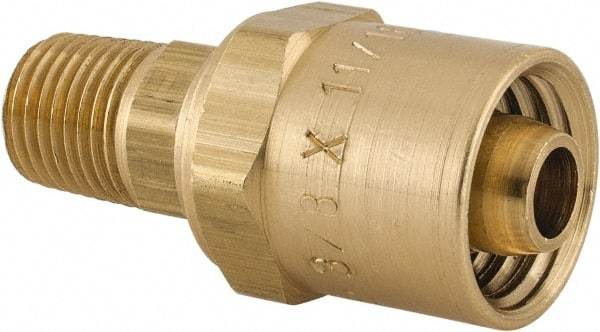 Dixon Valve & Coupling - 1/4 NPTF, Reusable Hose Male Fitting - 3/8" Hose ID x 11/16" Hose OD - Caliber Tooling