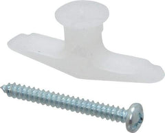 Toggler - #6 to 14 Screw, 5/16" Diam, 1-1/4" Long, 3/8 to 1/2" Thick, Plastic Toggle Drywall & Hollow Wall Anchor - 5/16" Drill, Plastic, Use in Drywall - Caliber Tooling