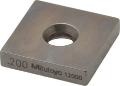 Mitutoyo - 0.2" Square Steel Gage Block - Accuracy Grade 0, Includes Certificate of Inspection - Caliber Tooling