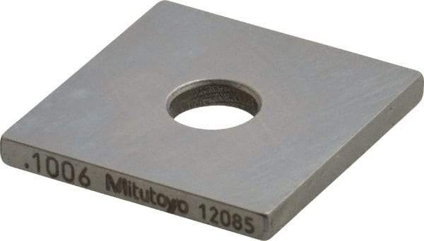 Mitutoyo - 0.1006" Square Steel Gage Block - Accuracy Grade 0, Includes Certificate of Inspection - Caliber Tooling