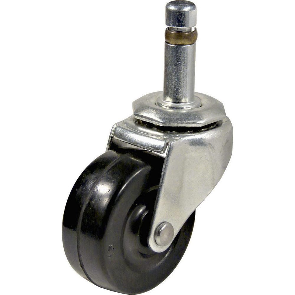 Swivel Top Plate Caster: Flexible Rubber, 2″ Wheel Dia, 13/16″ Wheel Width, 88 lb Capacity, 2-1/2″ OAH No Brake