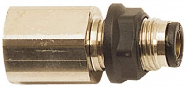 Legris - 5/32" Outside Diam, 1/4 NPT, Brass Push-to-Connect Tube Female Bulkhead - 290 Max psi - Caliber Tooling