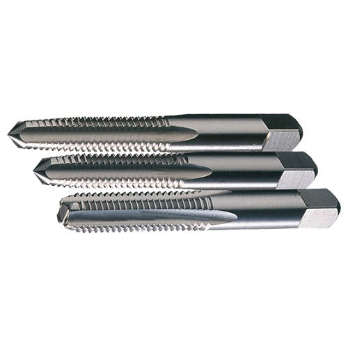 ‎3/8-16 UNC 4 Flute H3 Taper-Plug-Bottoming HSS Standard Straight Flute 3-Piece Hand Tap Set- TiN - Exact Industrial Supply