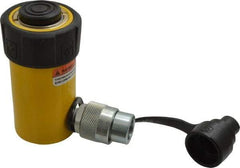 Enerpac - 10 Ton, 2.13" Stroke, 4.75 Cu In Oil Capacity, Portable Hydraulic Single Acting Cylinder - 2.24 Sq In Effective Area, 4.78" Lowered Ht., 6.91" Max Ht., 1.69" Cyl Bore Diam, 1.5" Plunger Rod Diam, 10,000 Max psi - Caliber Tooling