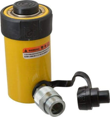 Enerpac - 15 Ton, 2" Stroke, 6.28 Cu In Oil Capacity, Portable Hydraulic Single Acting Cylinder - 3.14 Sq In Effective Area, 5.88" Lowered Ht., 7.88" Max Ht., 2" Cyl Bore Diam, 1.625" Plunger Rod Diam, 10,000 Max psi - Caliber Tooling