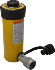 Enerpac - 15 Ton, 4" Stroke, 12.57 Cu In Oil Capacity, Portable Hydraulic Single Acting Cylinder - 3.14 Sq In Effective Area, 7.88" Lowered Ht., 11.88" Max Ht., 2" Cyl Bore Diam, 1.625" Plunger Rod Diam, 10,000 Max psi - Caliber Tooling