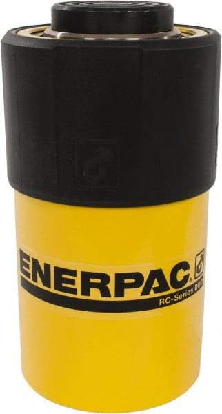 Enerpac - 25 Ton, 2" Stroke, 10.31 Cu In Oil Capacity, Portable Hydraulic Single Acting Cylinder - 5.16 Sq In Effective Area, 6.5" Lowered Ht., 8.5" Max Ht., 2.56" Cyl Bore Diam, 2.25" Plunger Rod Diam, 10,000 Max psi - Caliber Tooling