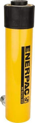 Enerpac - 25 Ton, 10.25" Stroke, 52.86 Cu In Oil Capacity, Portable Hydraulic Single Acting Cylinder - 5.16 Sq In Effective Area, 14.75" Lowered Ht., 25" Max Ht., 2.56" Cyl Bore Diam, 2.25" Plunger Rod Diam, 10,000 Max psi - Caliber Tooling