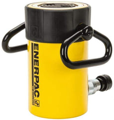 Enerpac - 50 Ton, 4" Stroke, 44.18 Cu In Oil Capacity, Portable Hydraulic Single Acting Cylinder - 11.04 Sq In Effective Area, 8.94" Lowered Ht., 12.94" Max Ht., 3.75" Cyl Bore Diam, 3.125" Plunger Rod Diam, 10,000 Max psi - Caliber Tooling