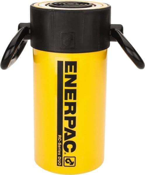 Enerpac - 50 Ton, 6.25" Stroke, 69.03 Cu In Oil Capacity, Portable Hydraulic Single Acting Cylinder - 11.04 Sq In Effective Area, 11.13" Lowered Ht., 17.38" Max Ht., 3.75" Cyl Bore Diam, 3.125" Plunger Rod Diam, 10,000 Max psi - Caliber Tooling