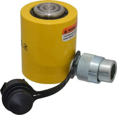 Enerpac - 10 Ton, 1.5" Stroke, 3.35 Cu In Oil Capacity, Portable Hydraulic Low Profile Cylinder - 2.24 Sq In Effective Area, 3.47" Lowered Ht., 4.97" Max Ht., 1.69" Cyl Bore Diam, 1.5" Plunger Rod Diam, 10,000 Max psi - Caliber Tooling