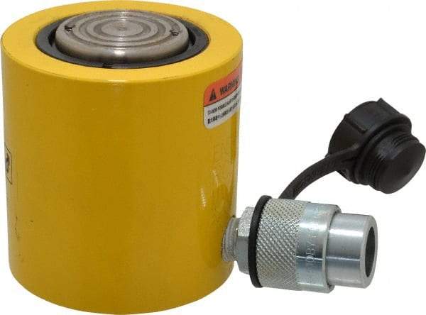 Enerpac - 20 Ton, 1.75" Stroke, 7.75 Cu In Oil Capacity, Portable Hydraulic Low Profile Cylinder - 4.43 Sq In Effective Area, 3.88" Lowered Ht., 5.63" Max Ht., 2.38" Cyl Bore Diam, 2" Plunger Rod Diam, 10,000 Max psi - Caliber Tooling