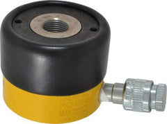 Enerpac - 12 Ton, 0.31" Stroke, 0.86 Cu In Oil Capacity, Portable Hydraulic Hollow Hole Cylinder - 2.76 Sq In Effective Area, 2.19" Lowered Ht., 2.5" Max Ht., 2.13" Cyl Bore Diam, 1.38" Plunger Rod Diam, 10,000 Max psi - Caliber Tooling