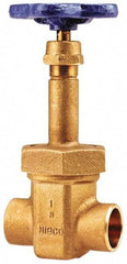 NIBCO - 1-1/4" Pipe, Class 150, Soldered Bronze Solid Wedge Rising Stem Gate Valve with Oxygen Service - 300 WOG, 150 WSP, Bolted Bonnet - Caliber Tooling