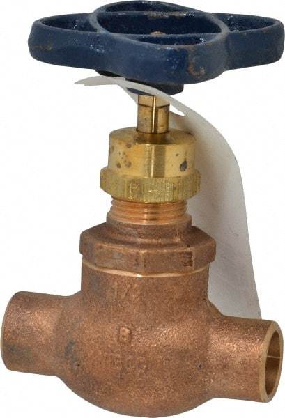 NIBCO - 1/2" Pipe, Soldered Ends, Bronze Integral Globe Valve - PTFE Disc, Screw-In Bonnet, 200 psi WOG, 125 psi WSP, Class 125 - Caliber Tooling