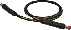 Enerpac - 1/4" Inside Diam x 3/8 NPT 6' Hydraulic Pump Hose - 10,000 psi, 3/8 NPTF Male Opposite End, Rubber - Caliber Tooling