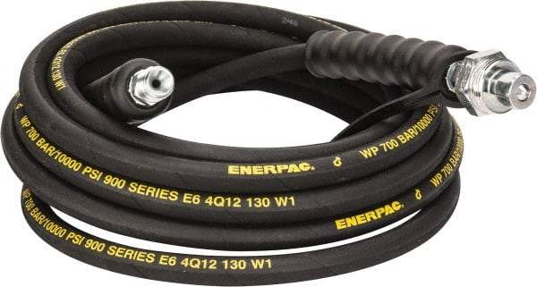 Enerpac - 1/4" Inside Diam x 3/8 NPT 20' Hydraulic Pump Hose - 10,000 psi, CH-604 Opposite End, Rubber - Caliber Tooling