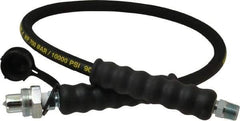 Enerpac - 1/4" Inside Diam x 3/8 NPT 3' Hydraulic Pump Hose - 10,000 psi, CH-604 Opposite End, Rubber - Caliber Tooling