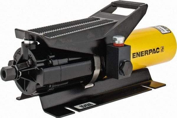 Enerpac - 10,000 psi Air-Hydraulic Pump & Jack - 36 Cu In Oil Capacity, Use with Single Acting Cylinders, Advance, Hold & Retract - Caliber Tooling