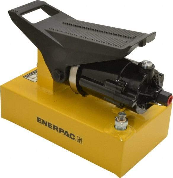 Enerpac - 10,000 psi Air-Hydraulic Pump & Jack - 80 Cu In Oil Capacity, Use with Single Acting Cylinders, Advance, Hold & Retract - Caliber Tooling