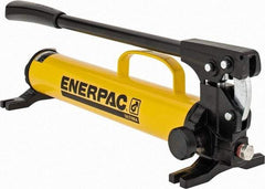 Enerpac - 1" Piston Stroke, 1/2" Piston Diam, 0.15 Cu In per Stroke, 47 Cu In Reservoir Capacity, Manual Hydraulic Pump - 10,000 psi, 85 Lbs. Max Handle Effort, 1 Stage - Caliber Tooling