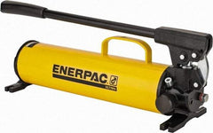 Enerpac - 1" Piston Stroke, 1-1/8" Piston Diam, 1.00, 0.15 Cu In per Stroke, 134 Cu In Reservoir Capacity, Manual Hydraulic Pump - 10,000 psi, 77 Lbs. Max Handle Effort, 2 Stage - Caliber Tooling