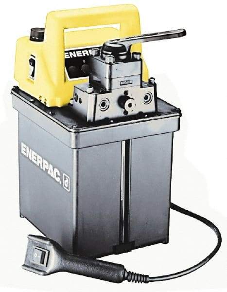 Enerpac - 10,000 psi Electric Hydraulic Pump & Jack - 0.5 Gal Oil Capacity, 3-Way, 2 Position Valve, Use with Single Acting Cylinders, Advance, Hold & Retract - Caliber Tooling