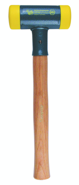 Dead Blow Recoilless Hammer -- 30 oz; Wood Handle; 1-3/4'' Head Diameter - Caliber Tooling
