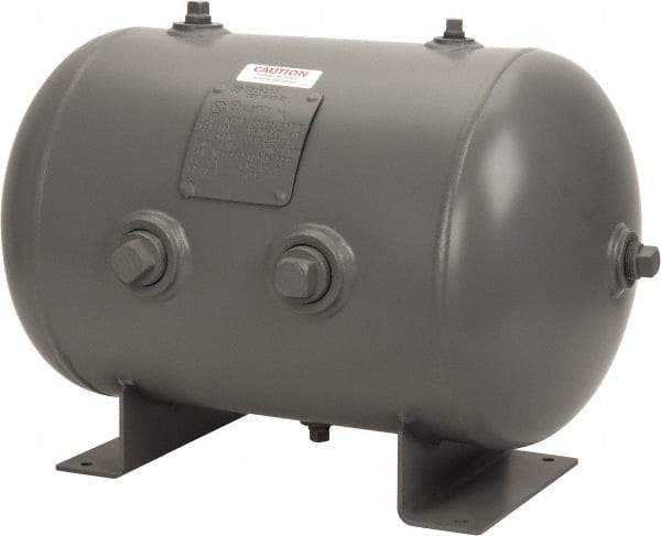 Made in USA - 13.3 Gallon, 200 Max psi Universal Horizontal Tank - 1-1/2" Inlet, 23" Tank Length x 14" Tank Diam - Caliber Tooling