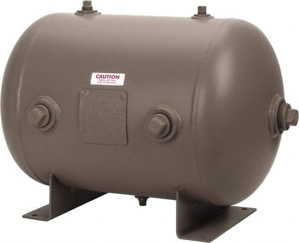 Made in USA - 19 Gallon, 200 Max psi Universal Horizontal Tank - 1-1/2" Inlet, 25" Tank Length x 16" Tank Diam - Caliber Tooling