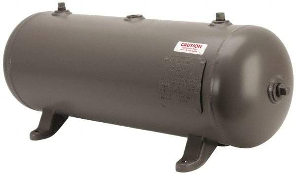 Made in USA - 10 Gallon, 200 Max psi Horizontal Tank - 30" Tank Length x 10" Tank Diam - Caliber Tooling