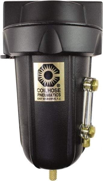 Coilhose Pneumatics - 3/8" Port Coalescing Filter - Aluminum Bowl, 0.1 Micron Rating, 5-5/8" High - Caliber Tooling