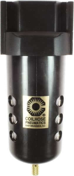 Coilhose Pneumatics - 3/4" Port Coalescing Filter - Polycarbonate Bowl, 0.3 Micron Rating, 7-1/2" High - Caliber Tooling