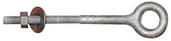 Value Collection - 1/2-13, Zinc-Plated Finish, Forged Steel Forged Eye Bolt - 3" Thread Length, 1" ID x 2" OD, 6" Shank Length - Caliber Tooling