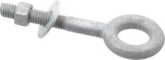 Value Collection - 3/8-16, Zinc-Plated Finish, Forged Steel Forged Eye Bolt - 1-1/2" Thread Length, 3/4" ID x 1-1/2" OD, 2-1/2" Shank Length - Caliber Tooling