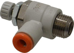 SMC PNEUMATICS - 5/32" Tube OD x 1/8" Male NPT Flow Control Elbow Valve - Meter Out - Caliber Tooling