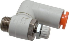 SMC PNEUMATICS - 1/4" Tube OD x 1/8" Male NPT Flow Control Offset Inline Valve - Meter Out - Caliber Tooling