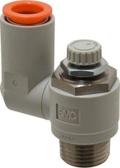 SMC PNEUMATICS - 1/2" Tube OD x 1/2" Male NPT Flow Control Offset Inline Valve - Meter Out - Caliber Tooling