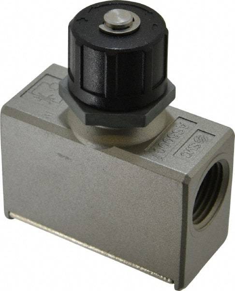 SMC PNEUMATICS - 1/2" Male NPT x 1/2" Female NPT Flow & Speed Control Valve - Inline Type - Caliber Tooling