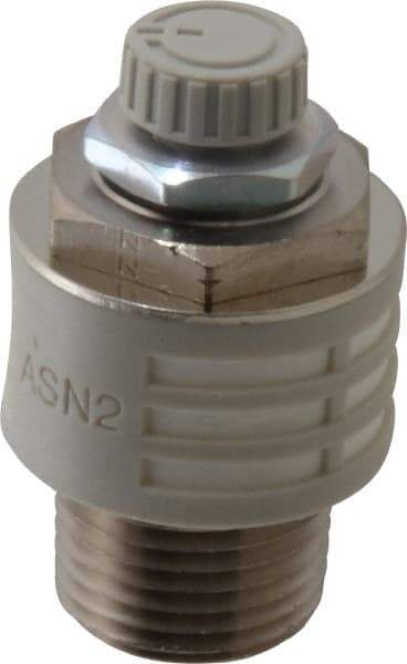 SMC PNEUMATICS - 1/2" Male NPT Metering Valve With Silencer - 24.5mm squared Orifice & 24 dB Noise Reduction Rate - Caliber Tooling