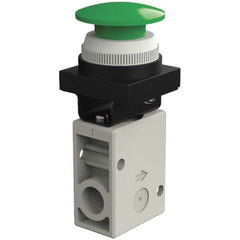 SMC PNEUMATICS - 1.00 CV Rate, 1/4" NPT Inlet Mechanical Valve - 2 Way, 2 Ports - Caliber Tooling