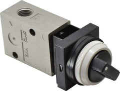 SMC PNEUMATICS - 1.00 CV Rate, 1/4" NPT Inlet Mechanical Valve - 2 Way, 2 Ports - Caliber Tooling