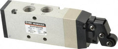 SMC PNEUMATICS - 1.00 CV Rate, 1/4" NPT Inlet Mechanical Valve - 4 Way, 5 Ports, Roller Lever - Caliber Tooling