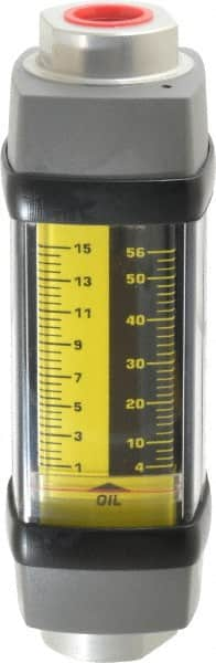 Hedland - 1/2" NPTF Port Oil & Petroleum-Based Liquid Flowmeter - 3000 Max psi, 1 to 15 GPM, Anodized Aluminum - Caliber Tooling